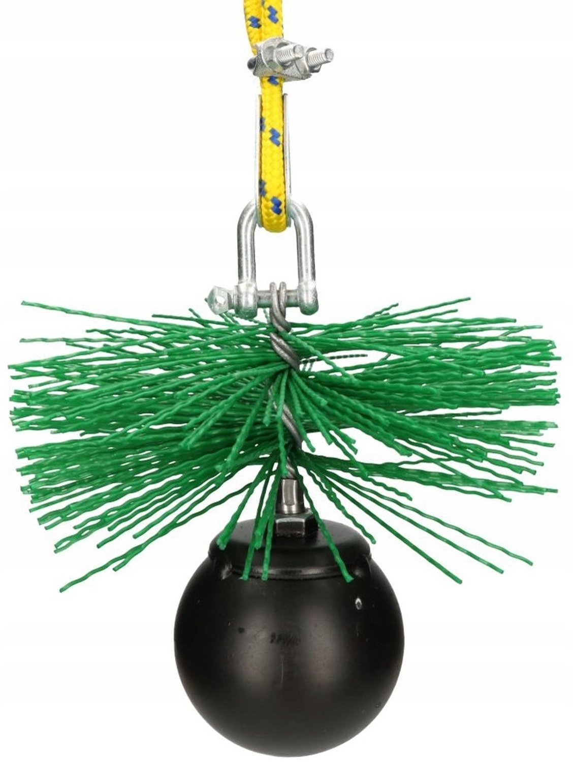 Schoorsteenveegset 1,8 kg - 125mm borstel, 10m touw