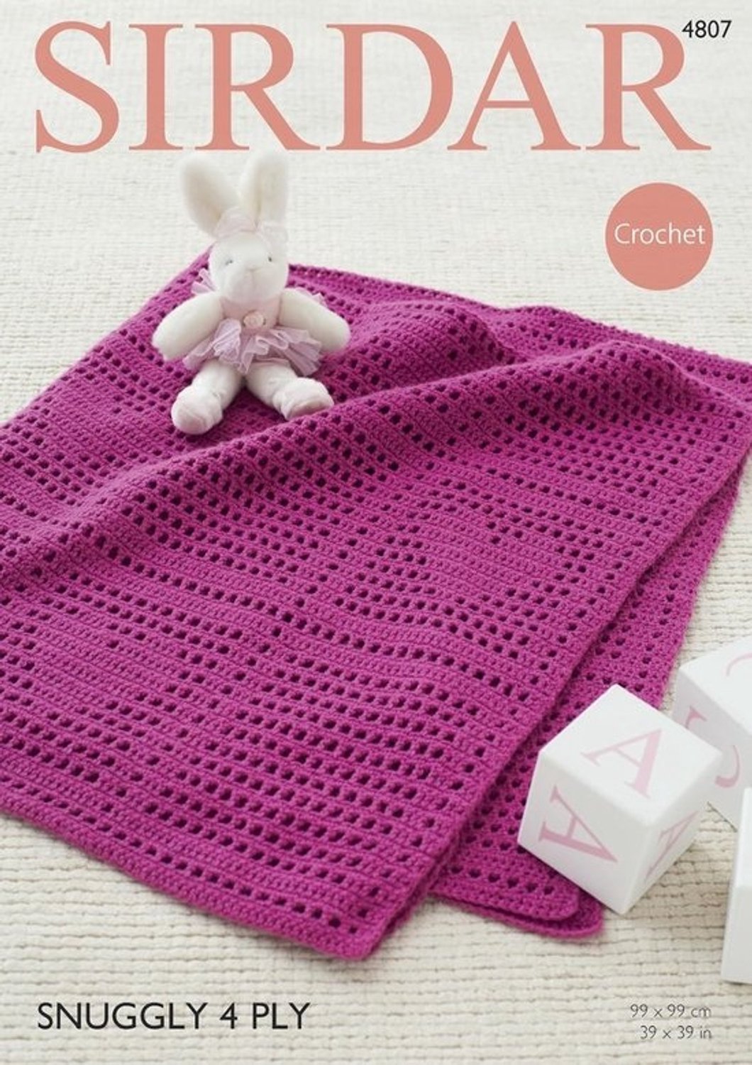 Haakpatroon Deken - Patroon Blad - Babykamer Decoratie - Hartjes Patroon - 99x99cm - Roze
