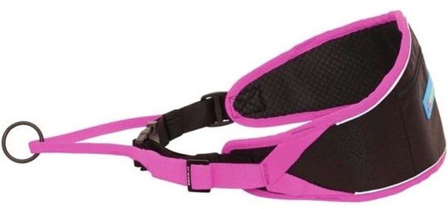 Verstelbare Hondenriem - Handsfree Riem - Canicross Mushing - Optimale Trekverdeling - Grote Achterzak - Roze Zwart
