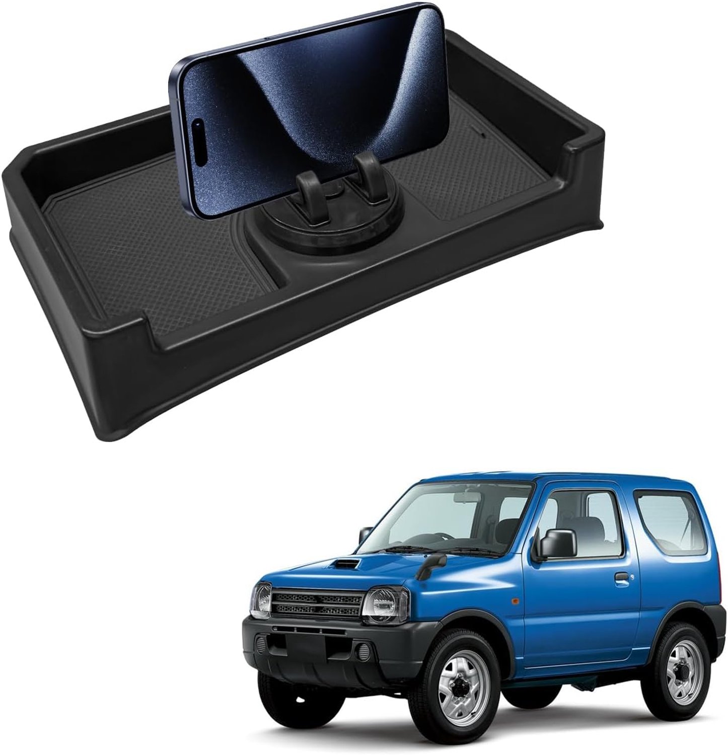 Opbergvak middenconsole - zwart - antislipmat - georganiseerde ruimte voor Suzuki Jimny - ShopVlot