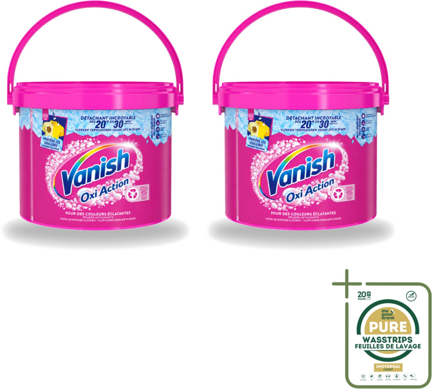 2 x Vanish Oxi Action - Vlekkenverwijderaar Poeder - Levendige Kleuren - Gekleurde Was - 2.7 Kg - Wasstrips - Vlekverwijderaar - Wasmiddel - Kleurbehoud - Geurverwijdering - Hygiëne