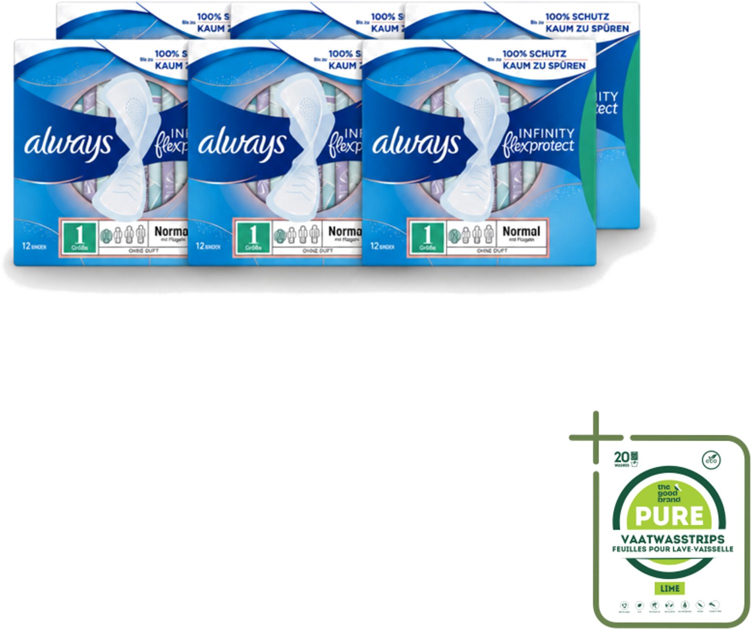 6 x Always – Maandverband – Infinity Normal - 12 Maandverbanden - Grootverpakking - Always Infinity - FlexFoam - Maandverband - Menstruatie - Absorptie