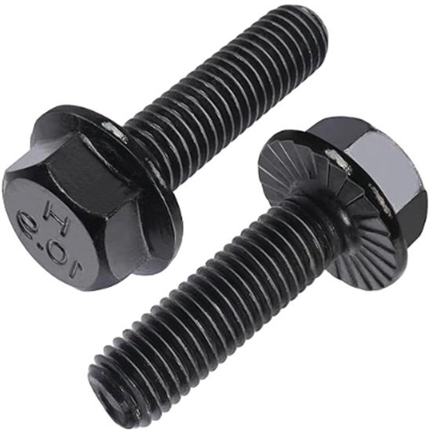 Flens zeskantschroeven - Zwart gelegeerd staal - Robuuste bevestiging - Getand flensontwerp - M8x25 mm - Zwart