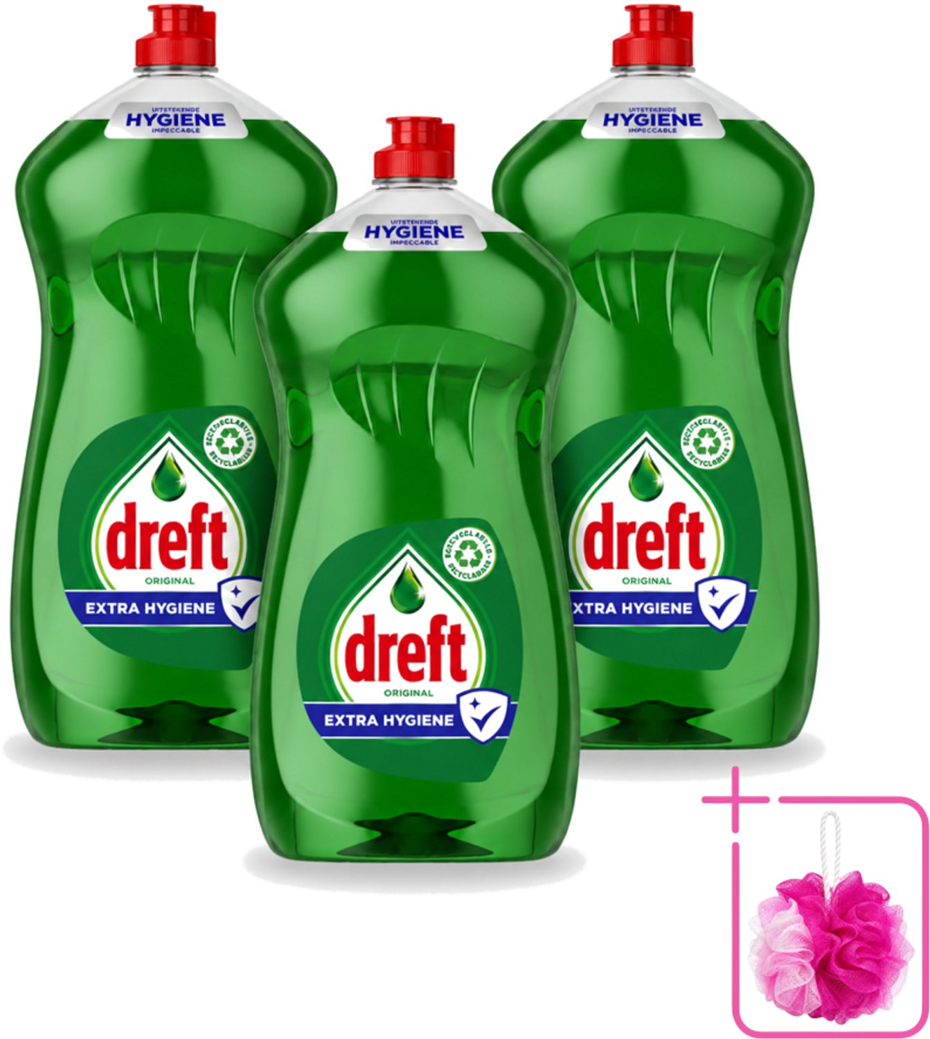 3 x Dreft Original - Vloeibaar Afwasmiddel - Extra Hygiëne - 1.2 L - Bulkverpakking - Afwasmiddel vaat - Hygiëne vaat
