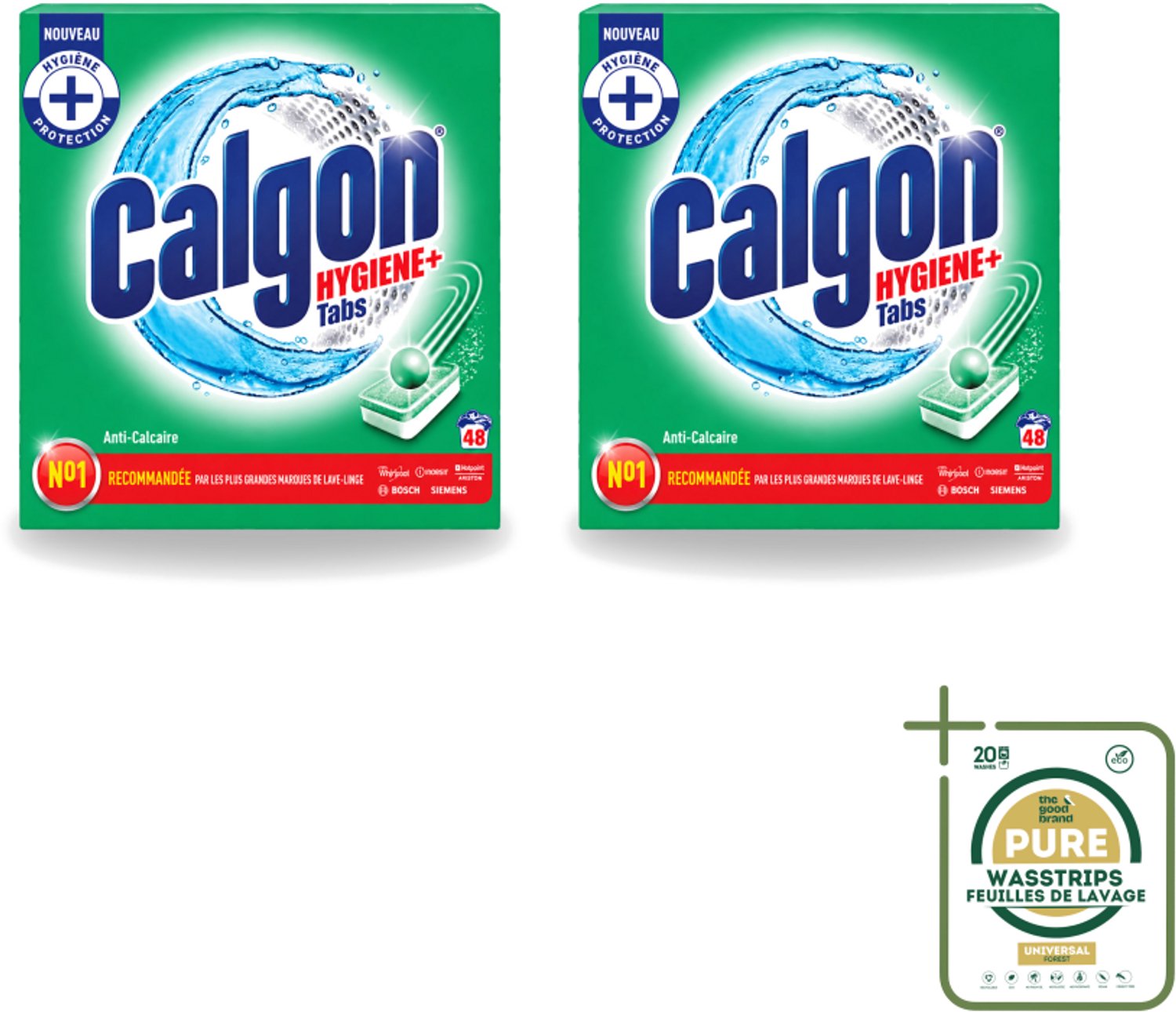 2 x Calgon - Wasmachinereiniger - Tegen Kalkaanslag - 48 Tabletten - Wasstrips - Wasmachine Reinigen - Kalkafzetten - Wasmachine Beschermen - Wasmachine Onderhoud - Wasmachine Tabletten