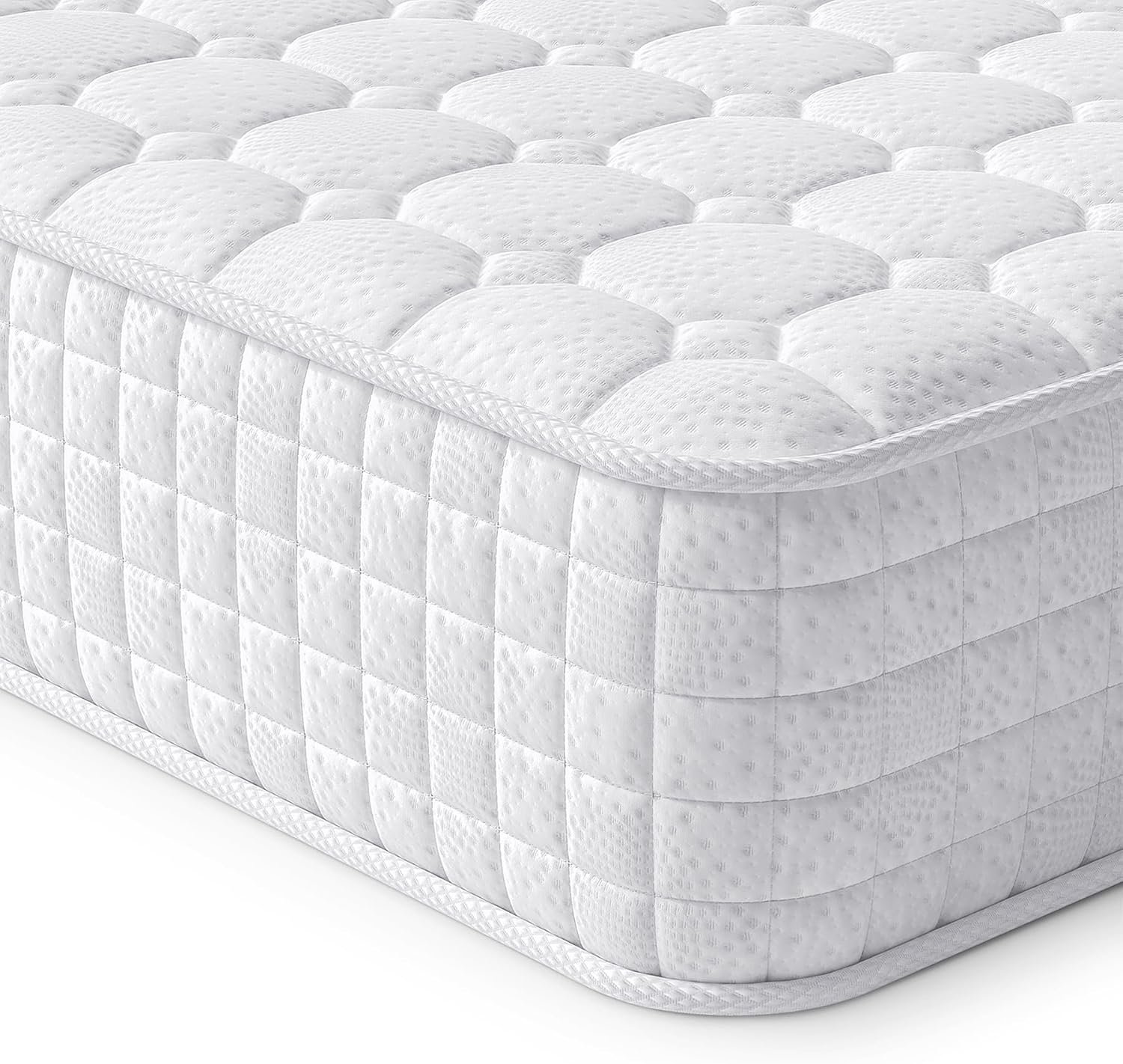QEVA Matras 80x200cm - Eenpersoons Matras - Schuimmatras - Wit - 200cm x 80cm x 24cm