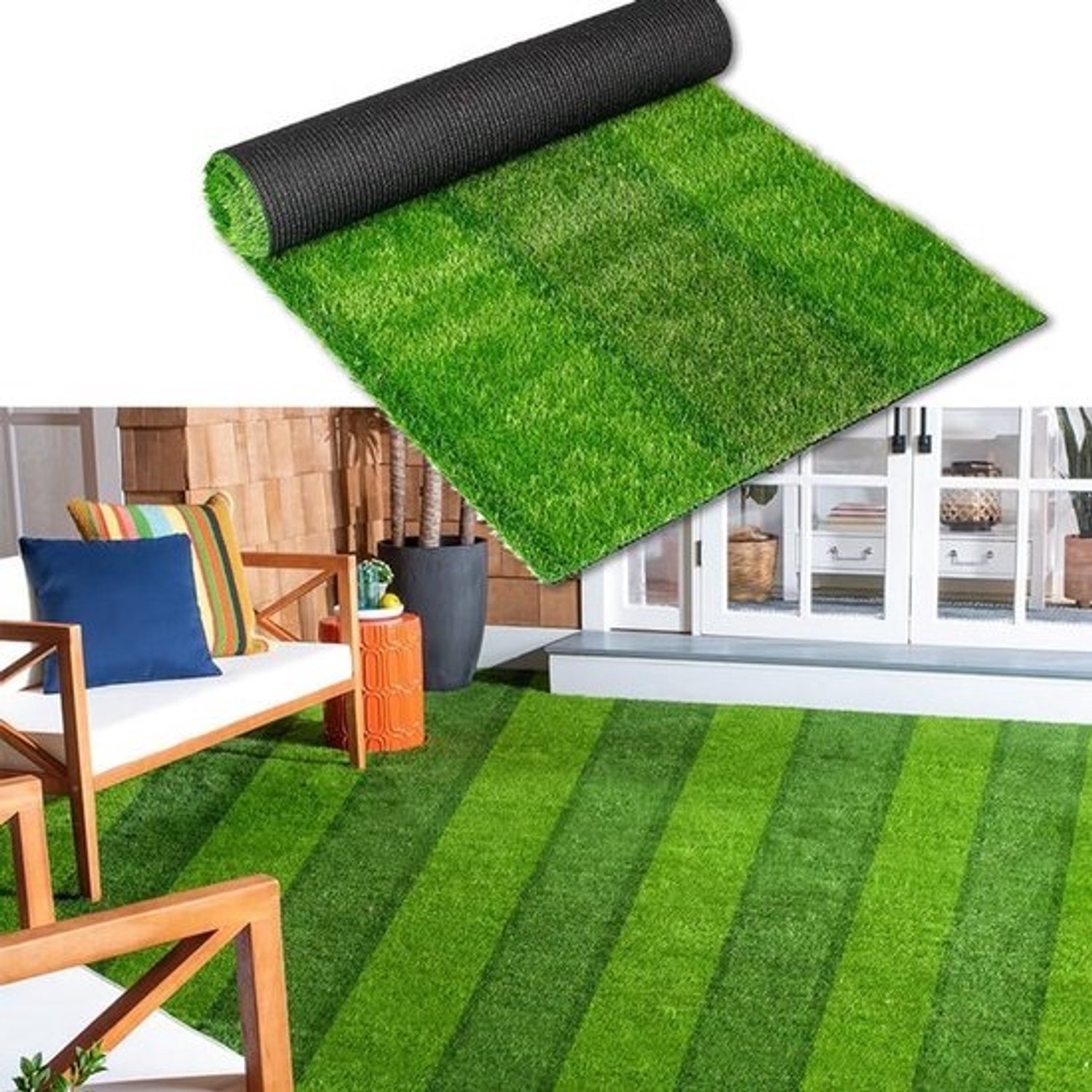 Kunstgras Loper - Nepgras Tapijt - Binnen en Buiten - Hoge Dichtheid - 15x25 cm