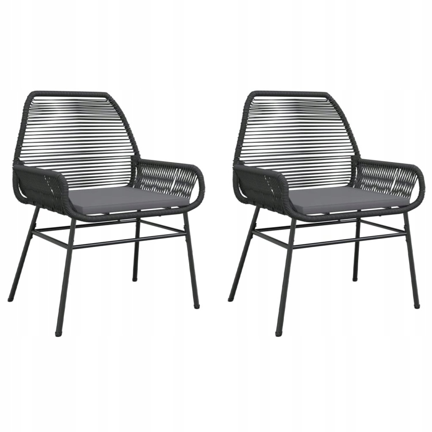 2x Tuinstoel met Kussen - Stabiel Rotan voor Balkon & Tuin