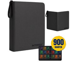 Actueell® A4 Verzamelmap 900 Kaarten – Binder map voor kaarten - 9 Pocket Bewaarmap - Card Binder met Ritssluiting - 50 Pagina's – Toploaders niet mapgeschikt
