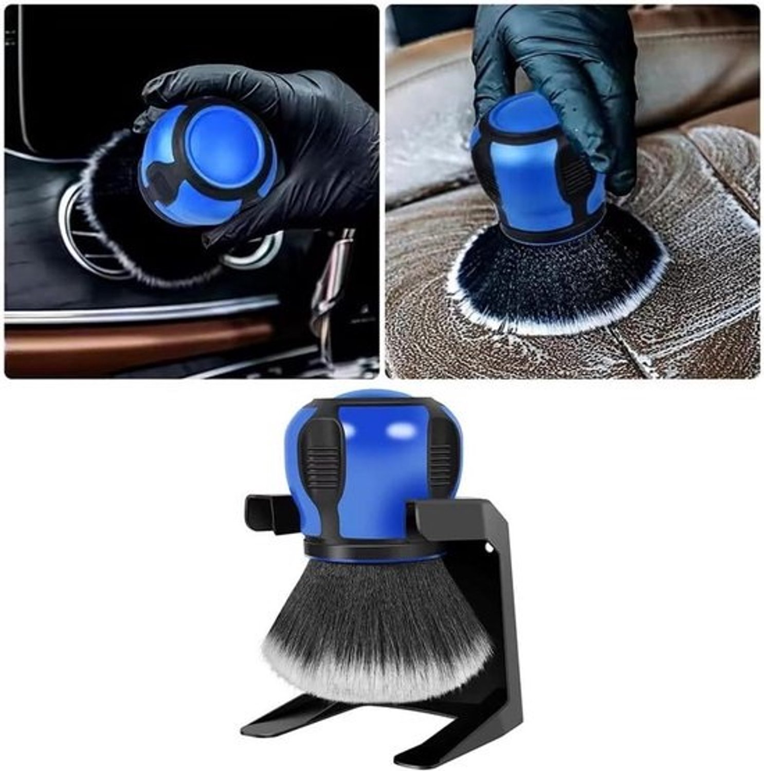 Auto Poetsborstel - Interieur Detailer - Voertuig Reinigen - Zachte Synthetische Vezel - XL Formaat - Blauw
