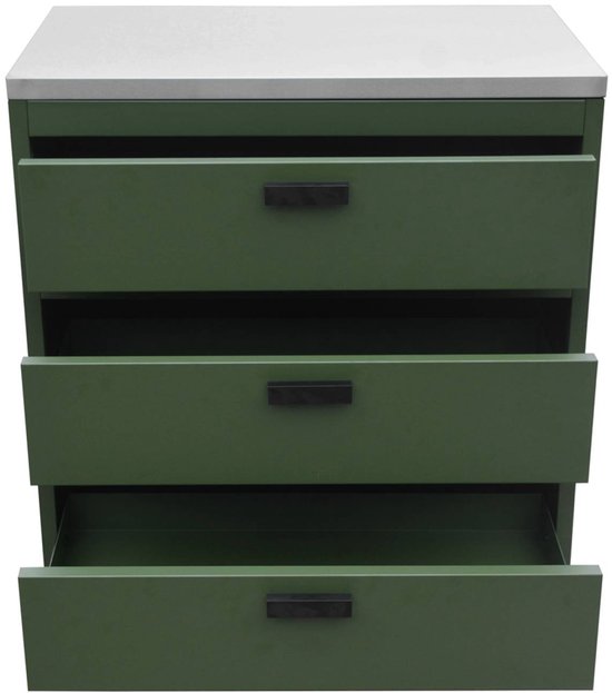 sweeek - Buitenkeukenmodule met 3 lades staal 80x51x87,5cm - naxos — afbeelding 2