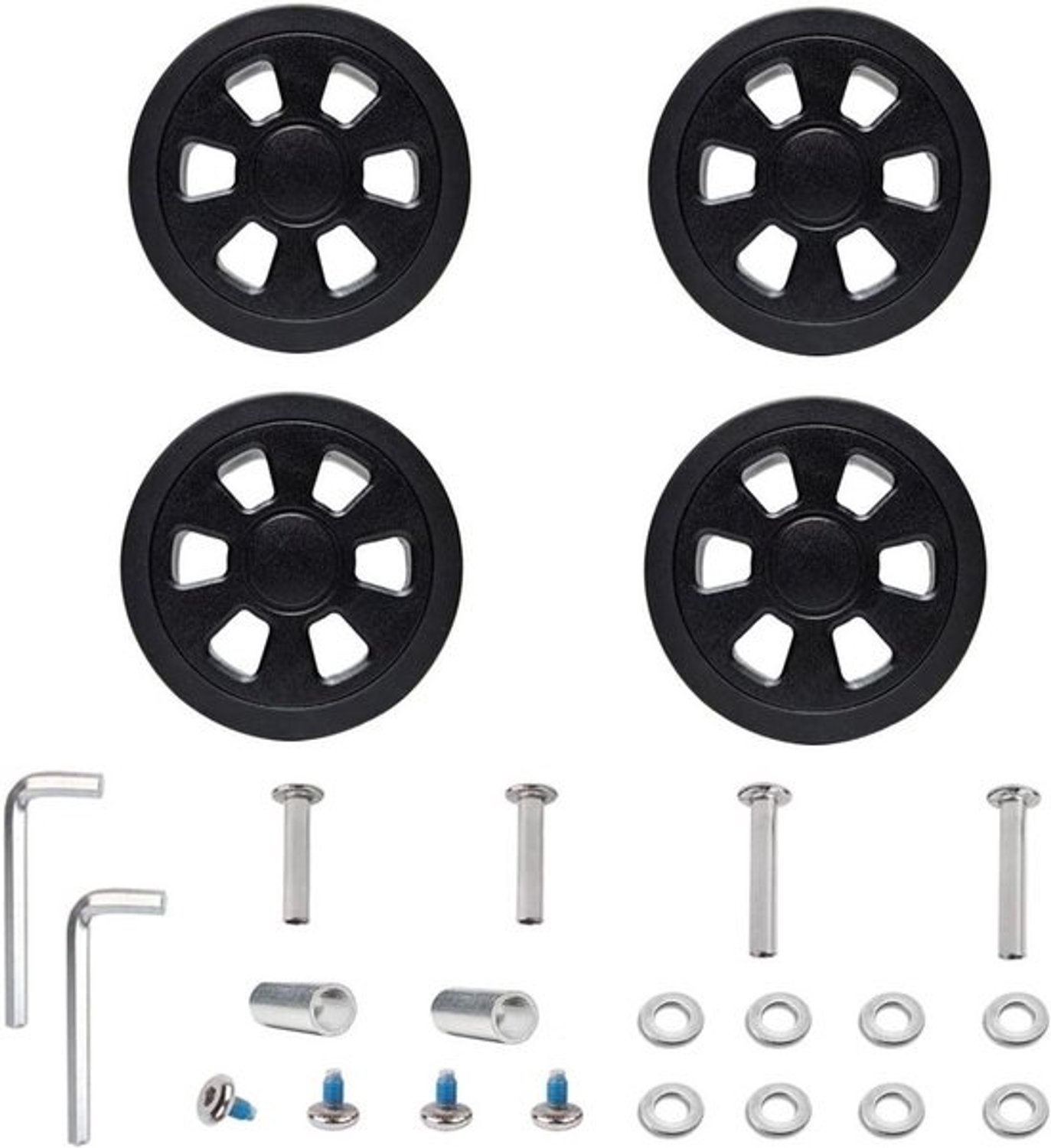 Bagage Spinner Wielen Reparatieset 4 St Glad Stil 360 Draaibare Rubberen Wielen voor Koffer Draaiwiel Trolley Dubbele Caster Dubbele Rol Vervanging, 55 mm x 12 mm, Zwart, Eén maat, Spinner