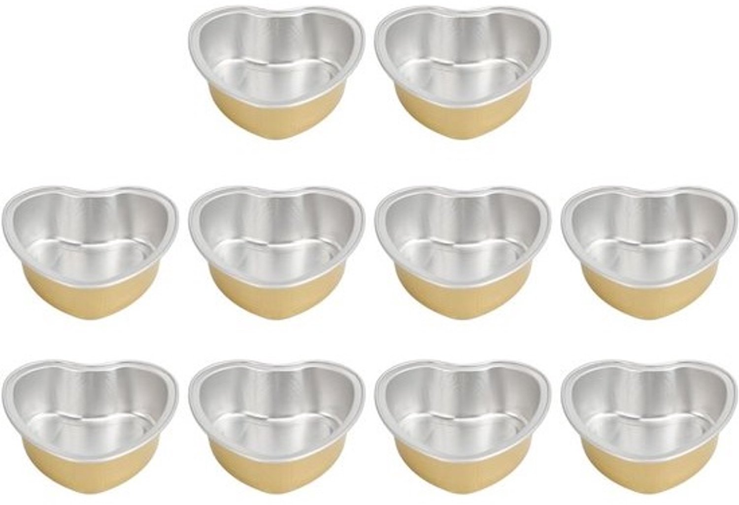 Wax Smeltkom - Wax Bowl - Ontharen - Hartvormig Ontwerp - 10 stuks - Goud