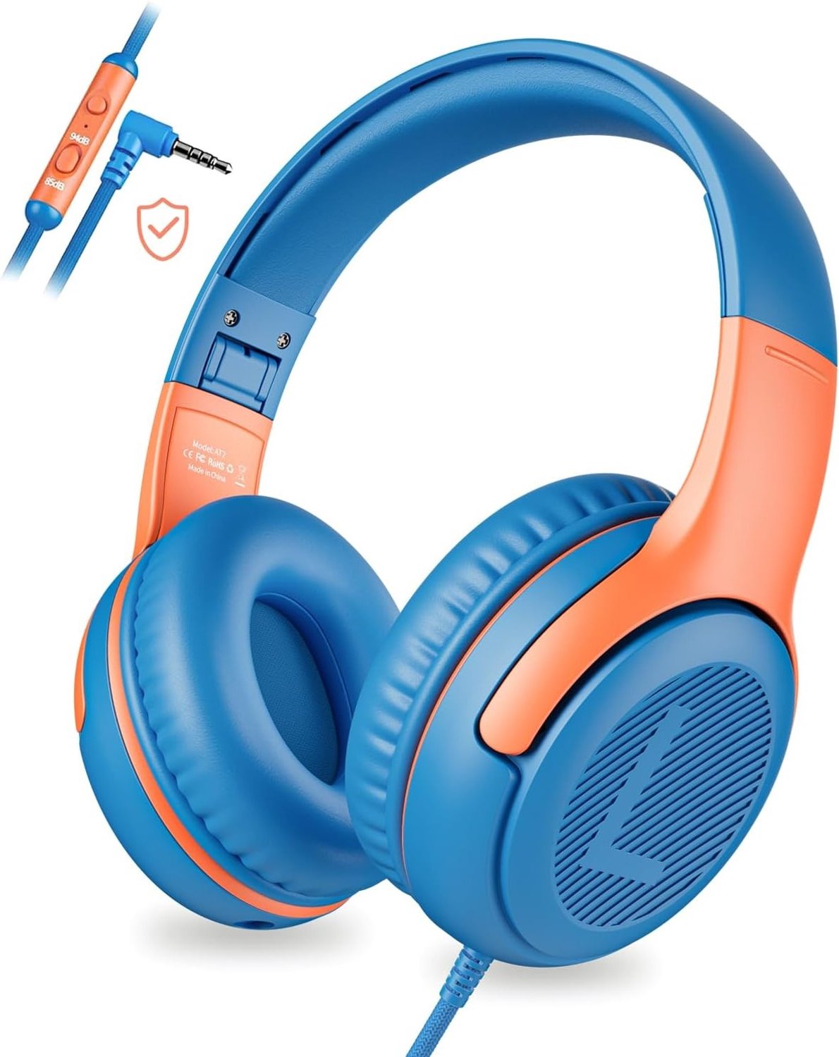 Hoofdtelefoon voor Kinderen - Blauw - Opvouwbaar Over-Ear met Microfoon en Volume Limiter - Voor School en Thuisgebruik