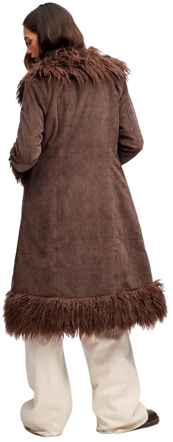 Superdry Long Afghan Jas L Vrouw Bruin
