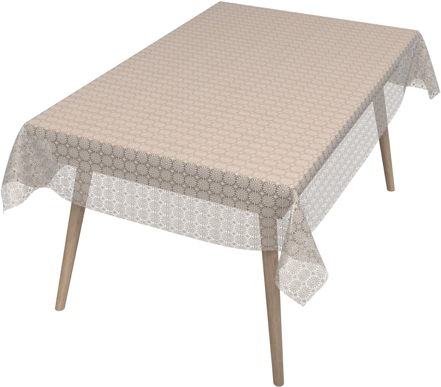 ANRO Tafelzeil op rol Kantlook Wit 138cm x 20m – Afwasbaar Tafelkleed Rechte rand Op maat te knippen