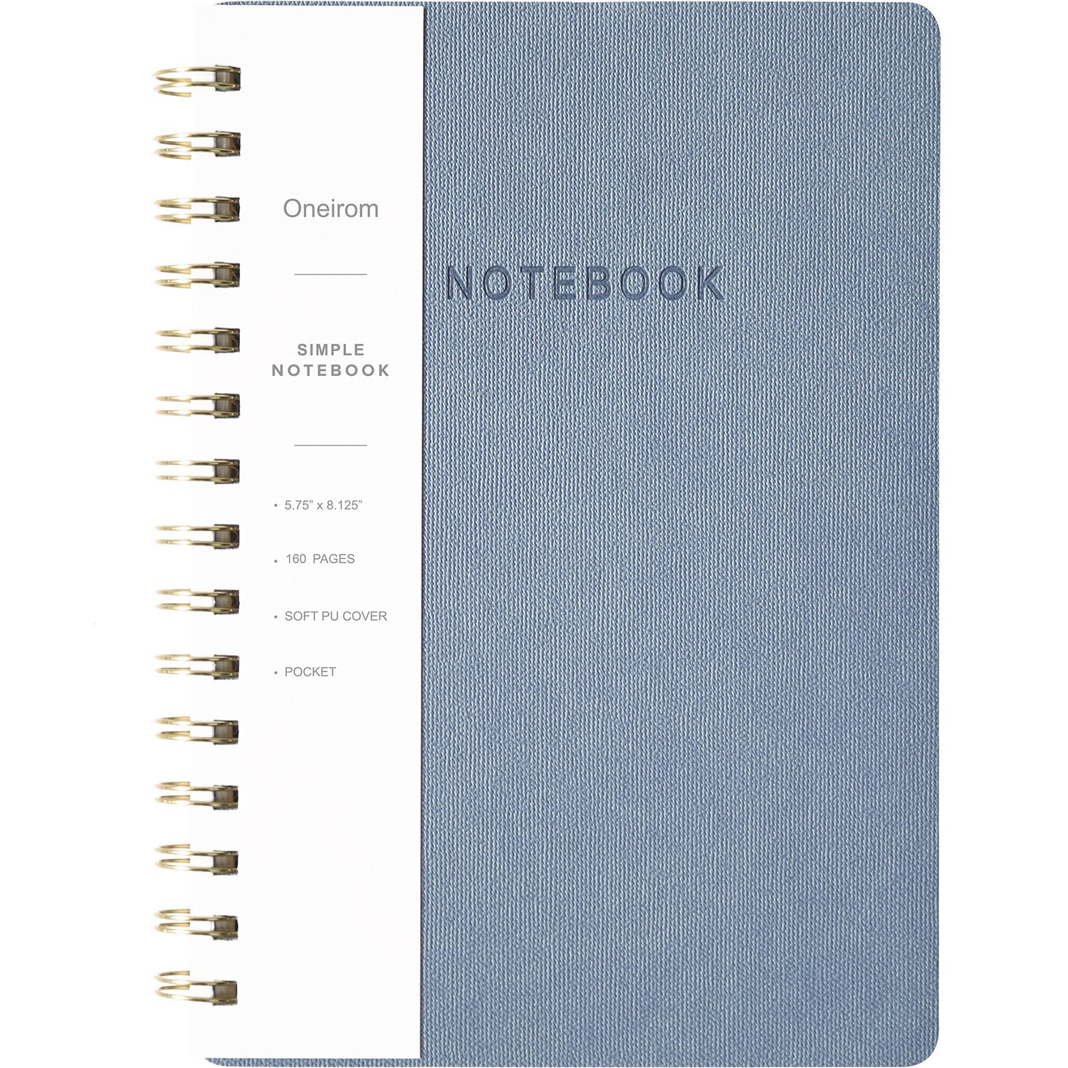 A5 Notitieboek met Spiraalbinding - Eenvoudig Planboek voor Conceptplanning - Blauw