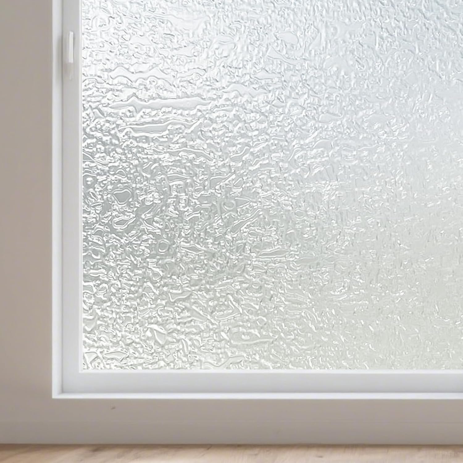Raamfolie privacy 45 cm x 2 m - 3D water rimpel - matte statische glasfolie - UV-bescherming voor badkamer - ServiceTopper