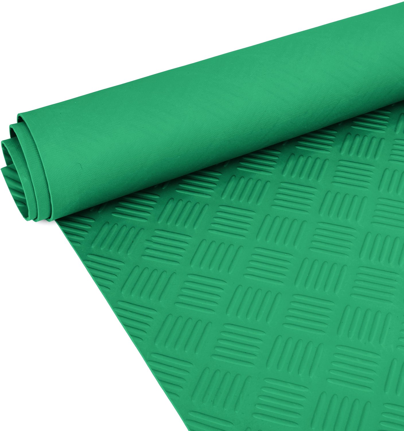 ANRO Rubberen Mat Traanplaat Groen 100x250cm – TPE Geurarm 3 mm Antislip Werkplaatsvloer Garagemat