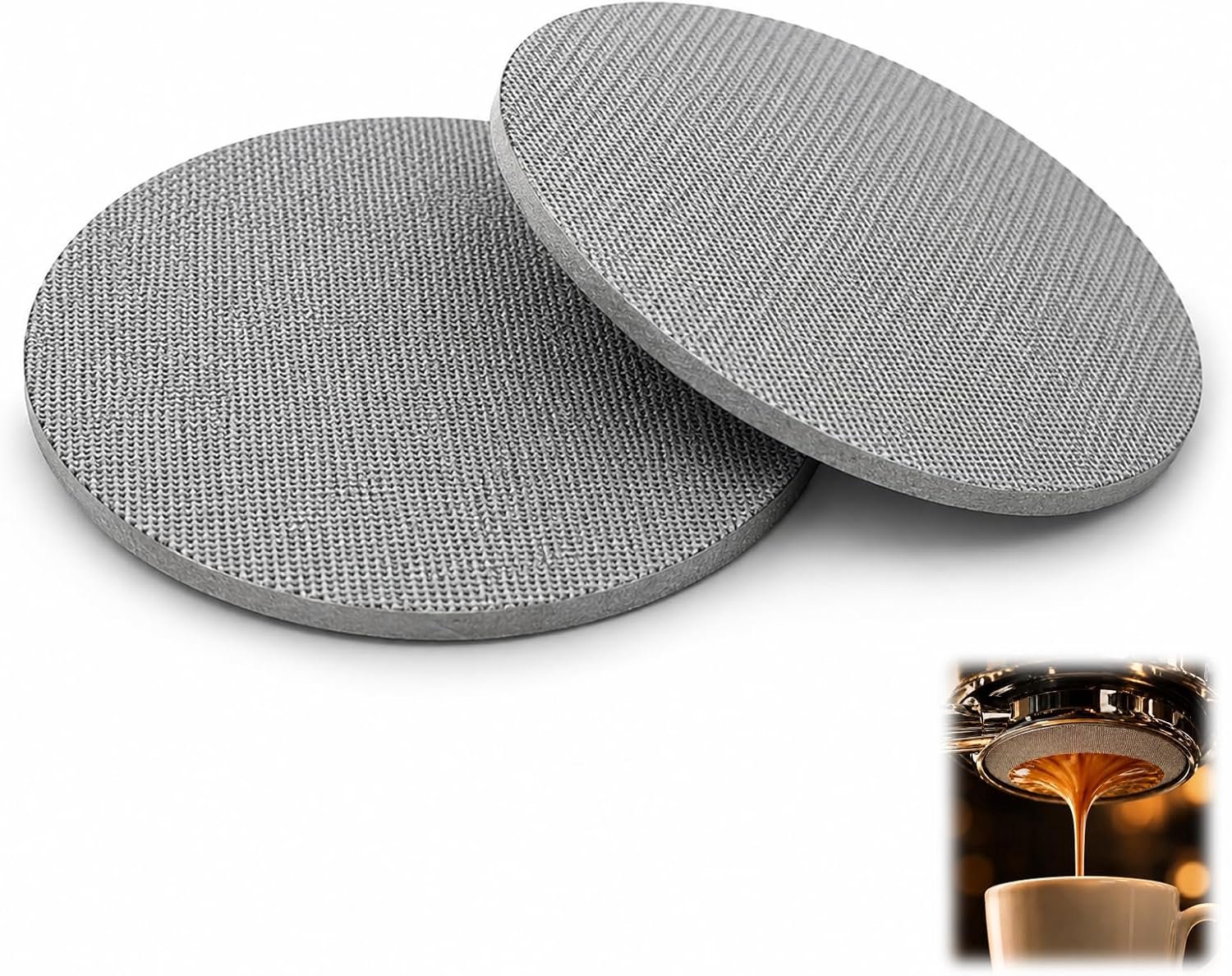 Puck Screen 58,5 mm - roestvrij staal 316 - herbruikbaar - gelijkmatige extractie - 2 stuks - ServiceTopper