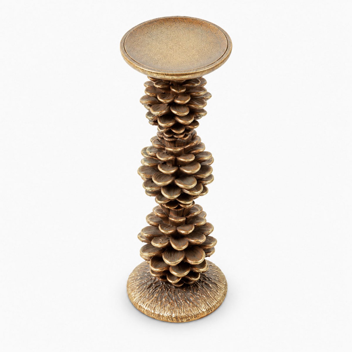 Countryfield Dennenappels Kandelaar Keramiek - Goud - H 25 cm