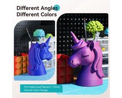 3D Printer Filament Tweekleurig Mat - PLA 1,75 mm - 1 kg Spoel - Matte Afwerking - Geschikt Voor FDM Printers