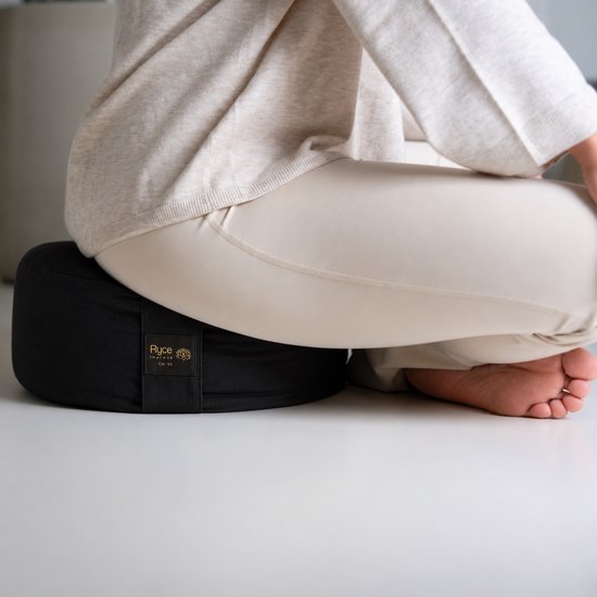 Ryce® MeditatieKussen - Yoga - Katoen - Boekweit - Zwart