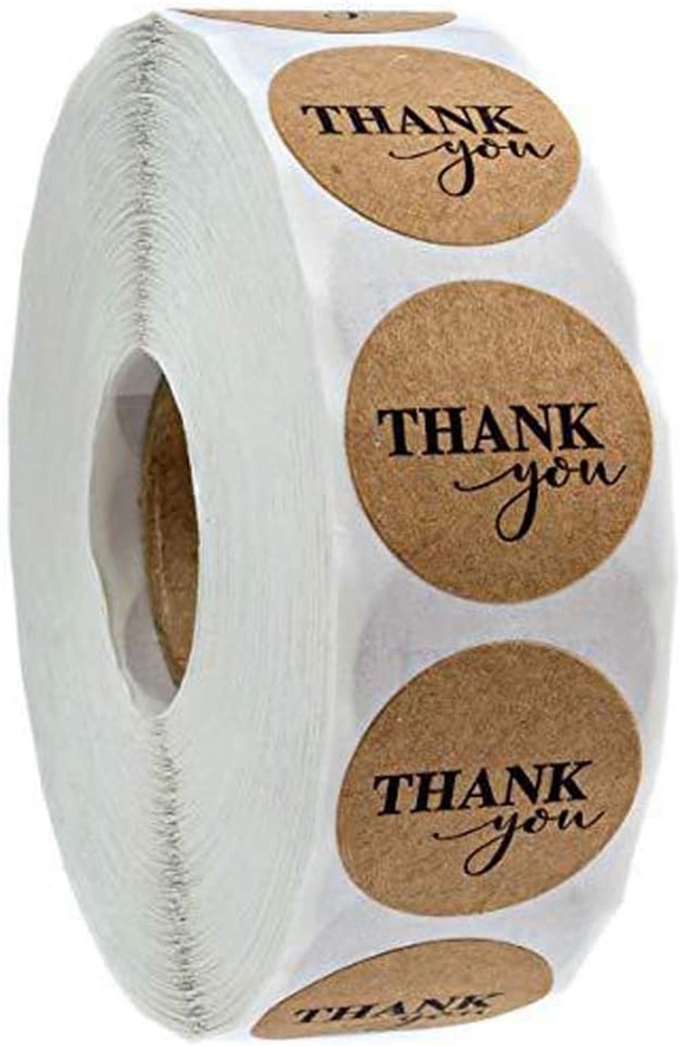 Ronde natuurlijke kraft dank u stickers 500 stuks - decoratief - voor scrapbooking en verpakking - Homevero
