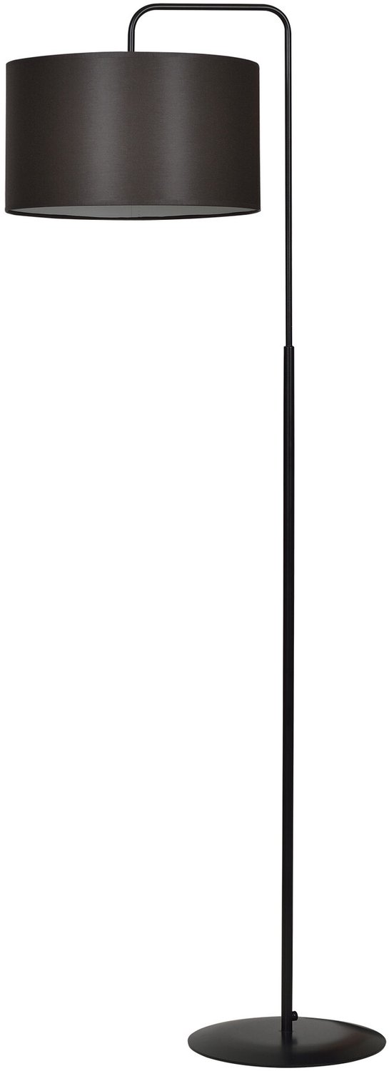 Emibig Umea wenge en zwarte vloerlamp 1x E27 - Perfecte sfeerverlichting voor elk interieur