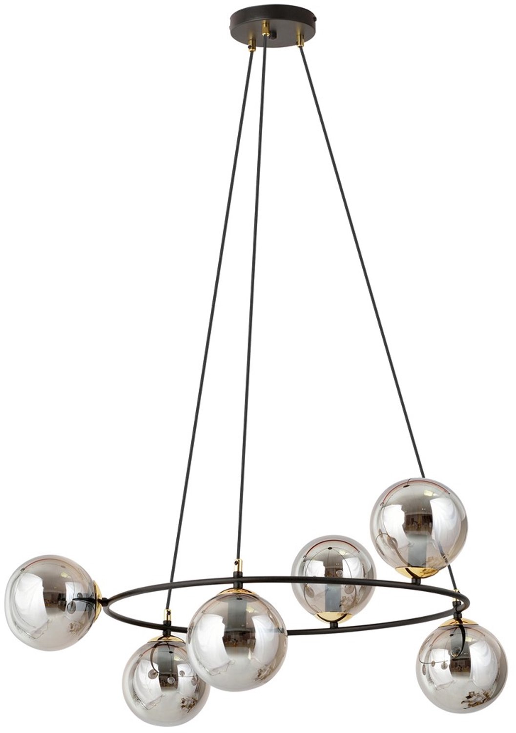 Emibig AZURA 6 BL GRAFIT - Elegante hanglamp voor een glamoureuze sfeer