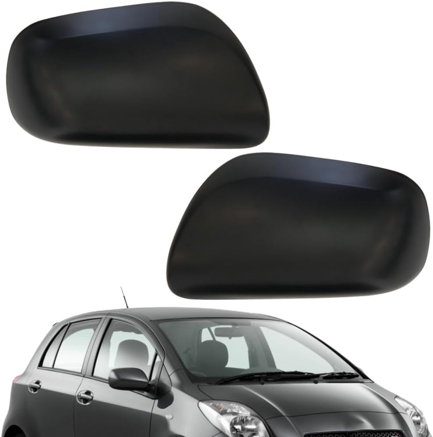 Buitenspiegelkappen 1 Paar - Compatibel met Yaris 2006-2011 - Zwart ABS - Duurzame bescherming - Vemera