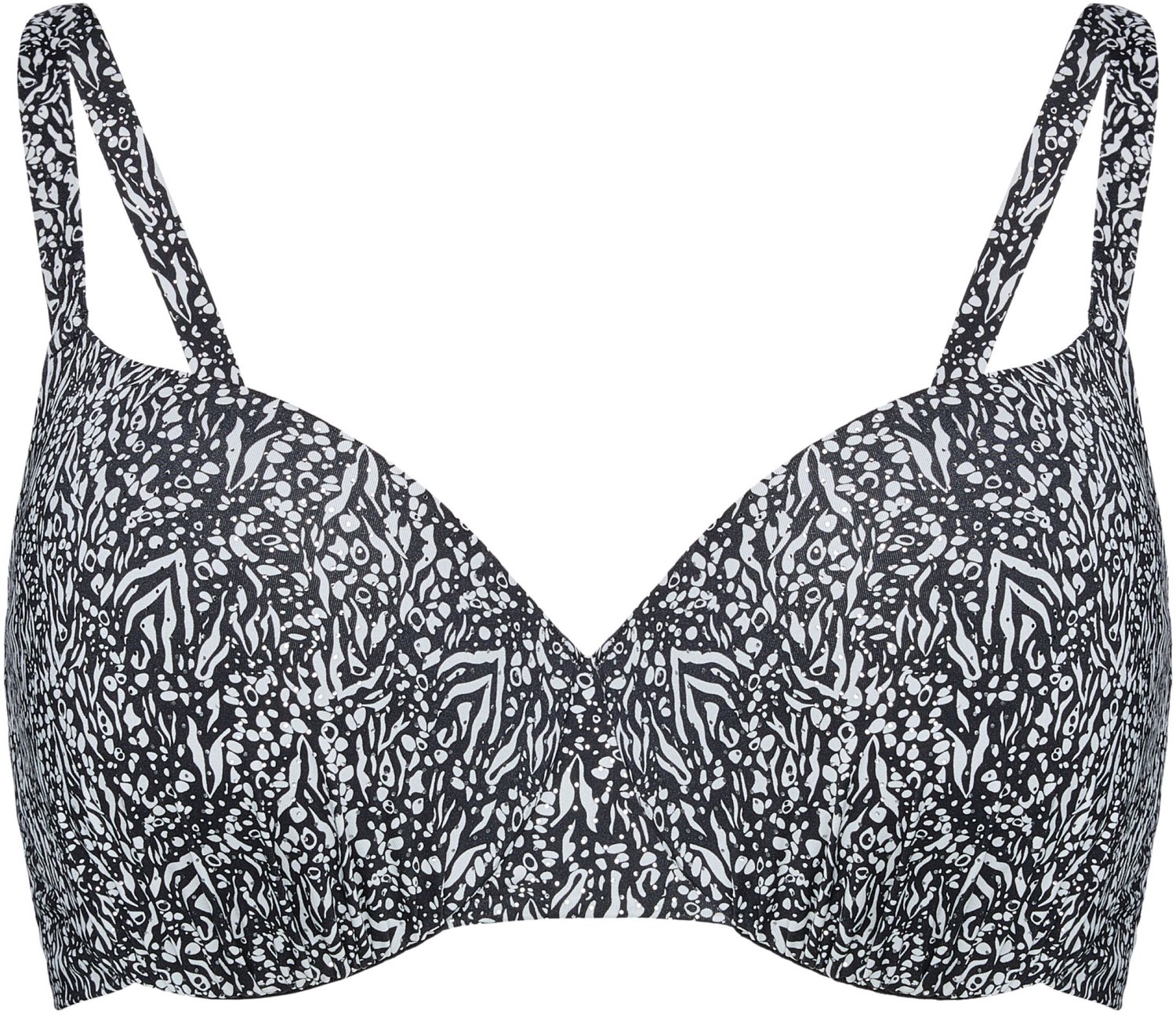 ESOTIQ Antibes - Bikinitopje - Licht gevoerd - Met beugels - Zwart-wit abstract patroon Zwart;Wit;Goud