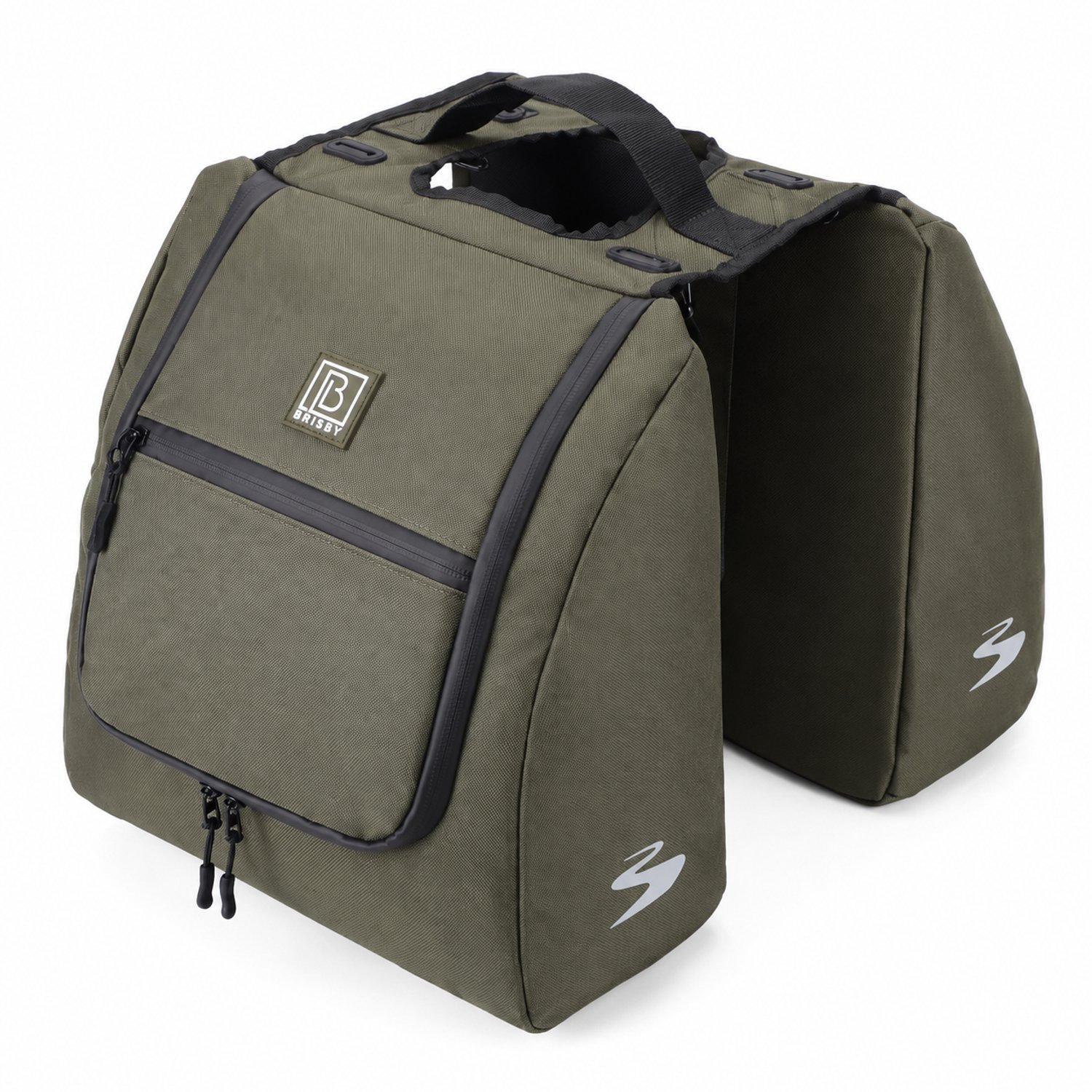 Brisby Dubbele Fietstas 28 Liter – Koeltas en Lunchtas – 4-laags Geïsoleerd – Voor Gewone en Elektrische Fiets – Waterafstotend met Waterdichte Ritsen – Groen