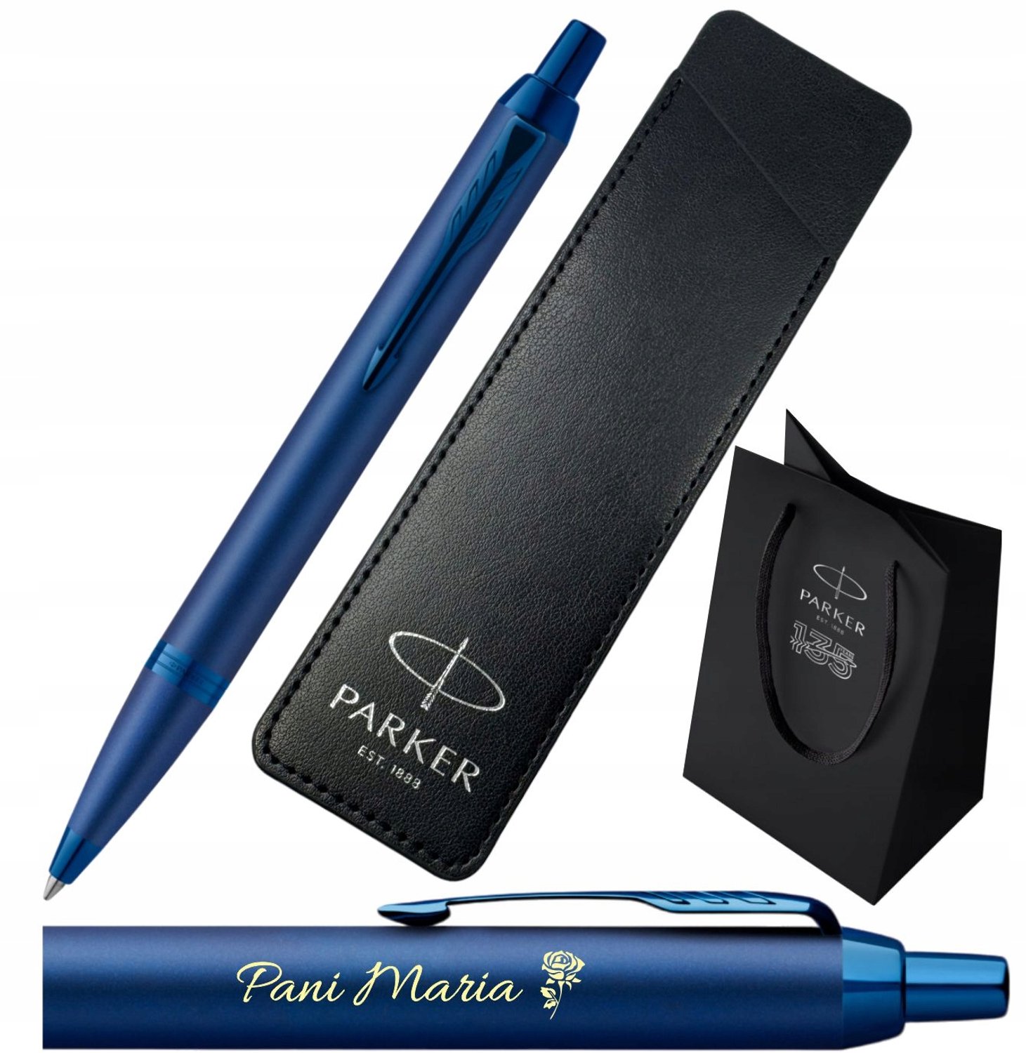 Parker IM Blauwe Pen met Gravure, Etui & Cadeautas