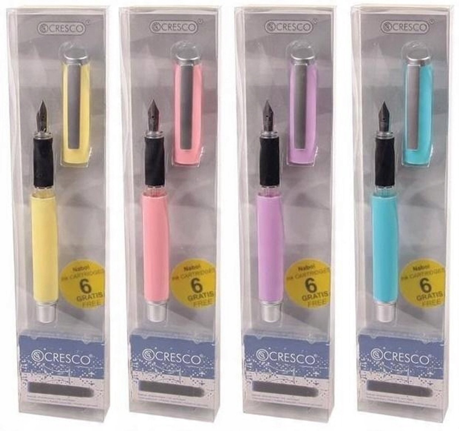 Cresco GO PEN Pastel Vulpen Set - Ideaal voor School & Kantoor