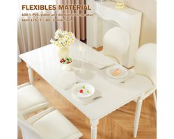Royhom Tafelzeil Transparant 90x130 cm, Plastic Tafelkleed Transparant PVC, Waterdicht Tafelbeschermer Transparant - ShopVlot