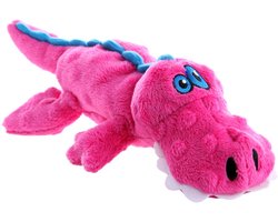 goDog Gators met Chew Guard Technologie Stoer Pluche Hondenspeelgoed, Klein, Roze - ShopVlot