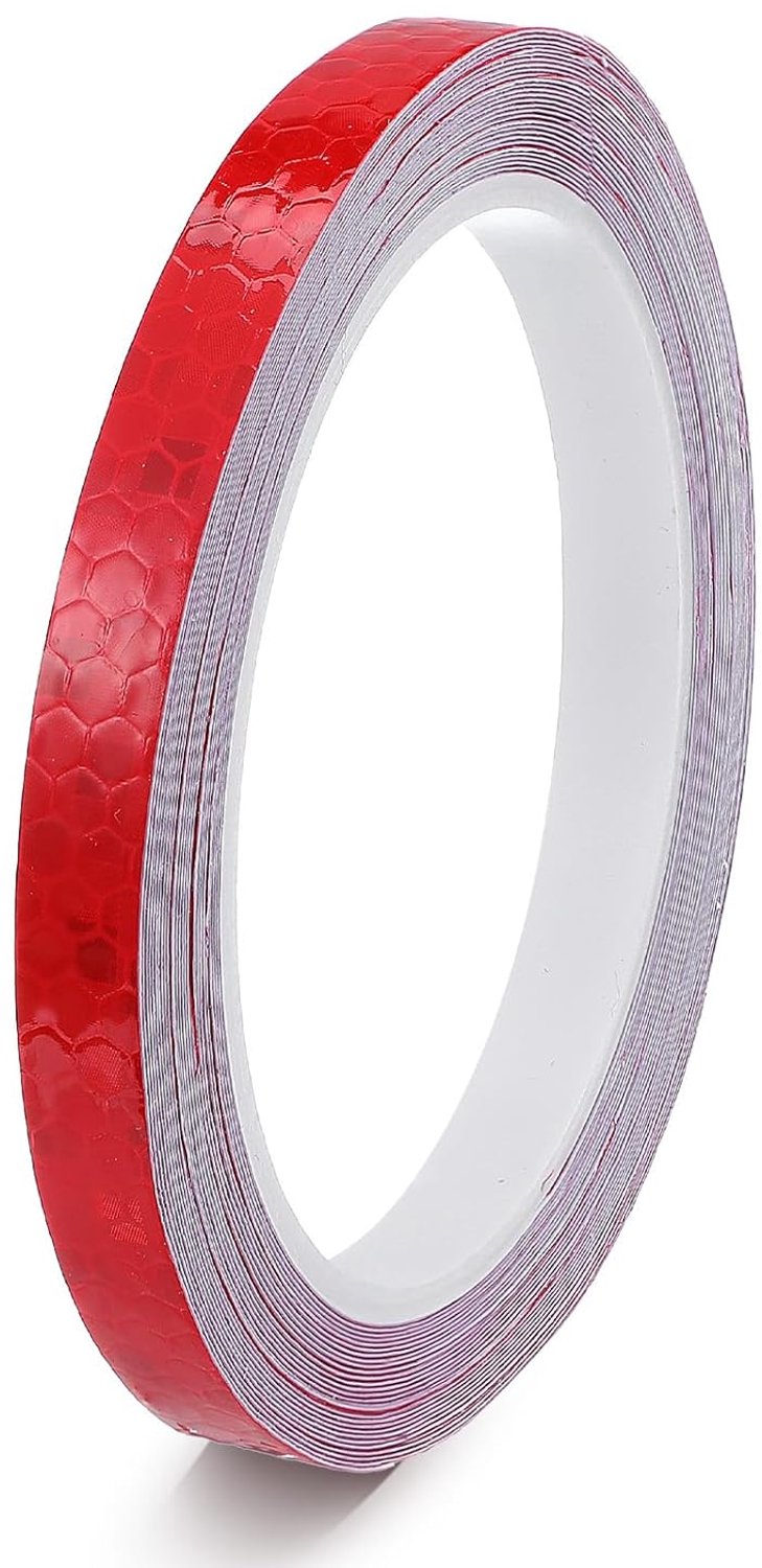 SnelShoppen - Reflectortape Zelfklevend Rood 8m - Waarschuwingstape Reflecterend Plakband voor Voertuigen, Aanhangwagens, Fietsen - Sterke Reflectie P