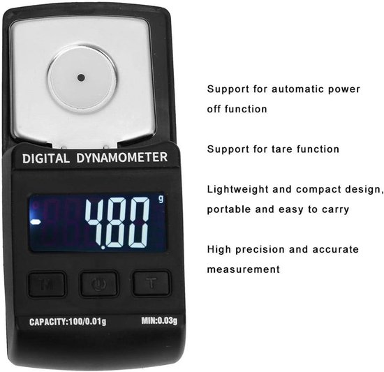 Dailygoody - Naalddrukmeter - Stylus Krachtmeter - LCD-scherm met achtergrondverlichting - Roestvrij staal - Draagbaar en gebruiksvriendelijk - G — afbeelding 3