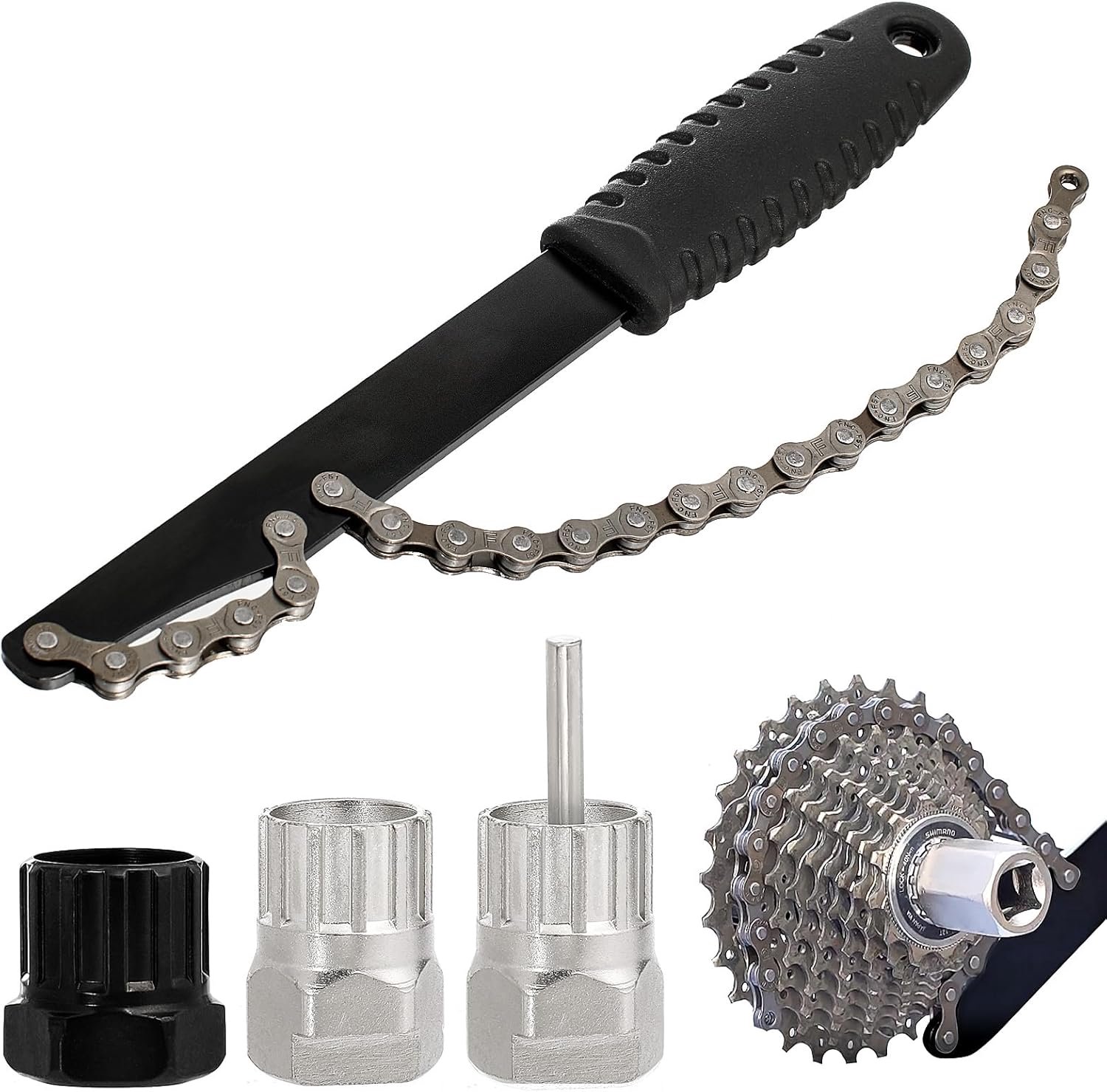 Bicycle Chain Whip, Chain Puller Screw Wreath Puller Kit, Ritzelabzieher Cassette Puller, Ritzelabnehmer Cassette - ShopVlot