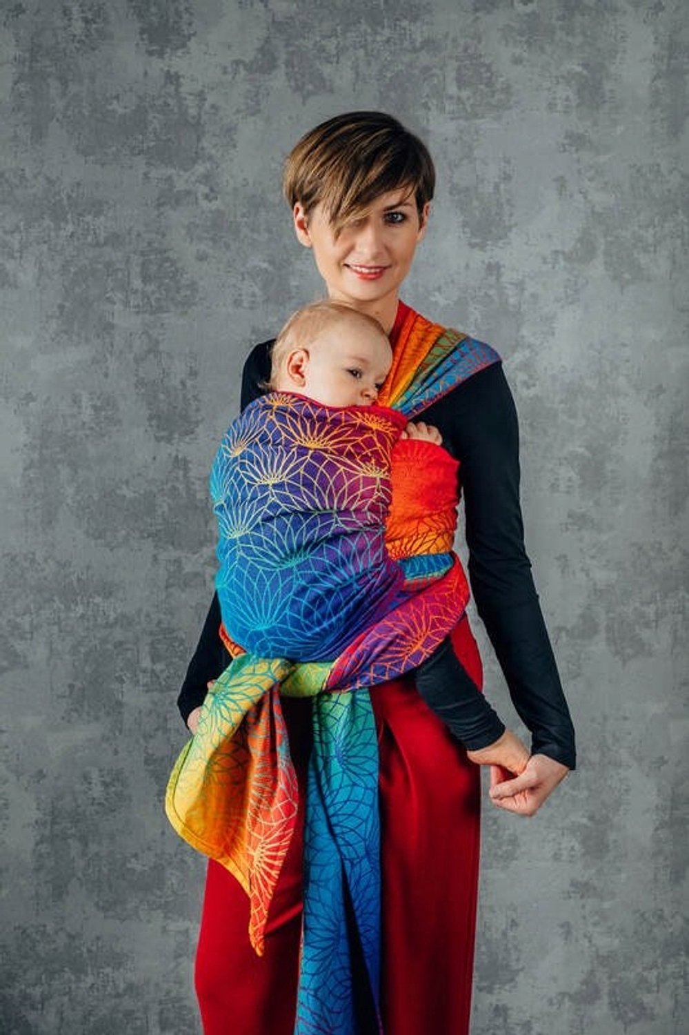 Lennylamb Geweven Draagdoek XL Regenboog Lotus Katoen