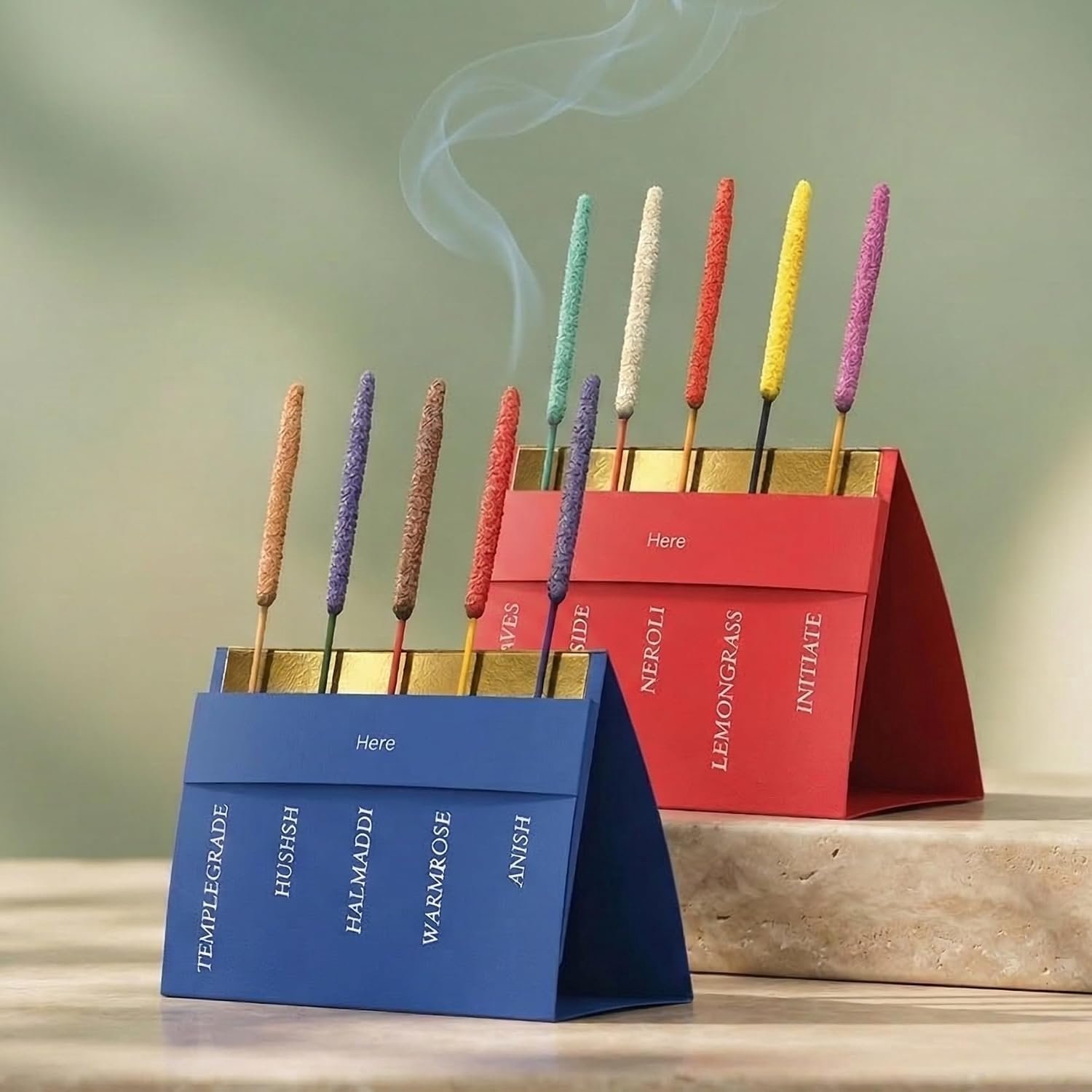 RELAXOUND Relaxscent wierookstokjes met de hand gerold, 10 natuurlijke geuren, verkwikkend en rustgevend, voor yoga - ShopVlot