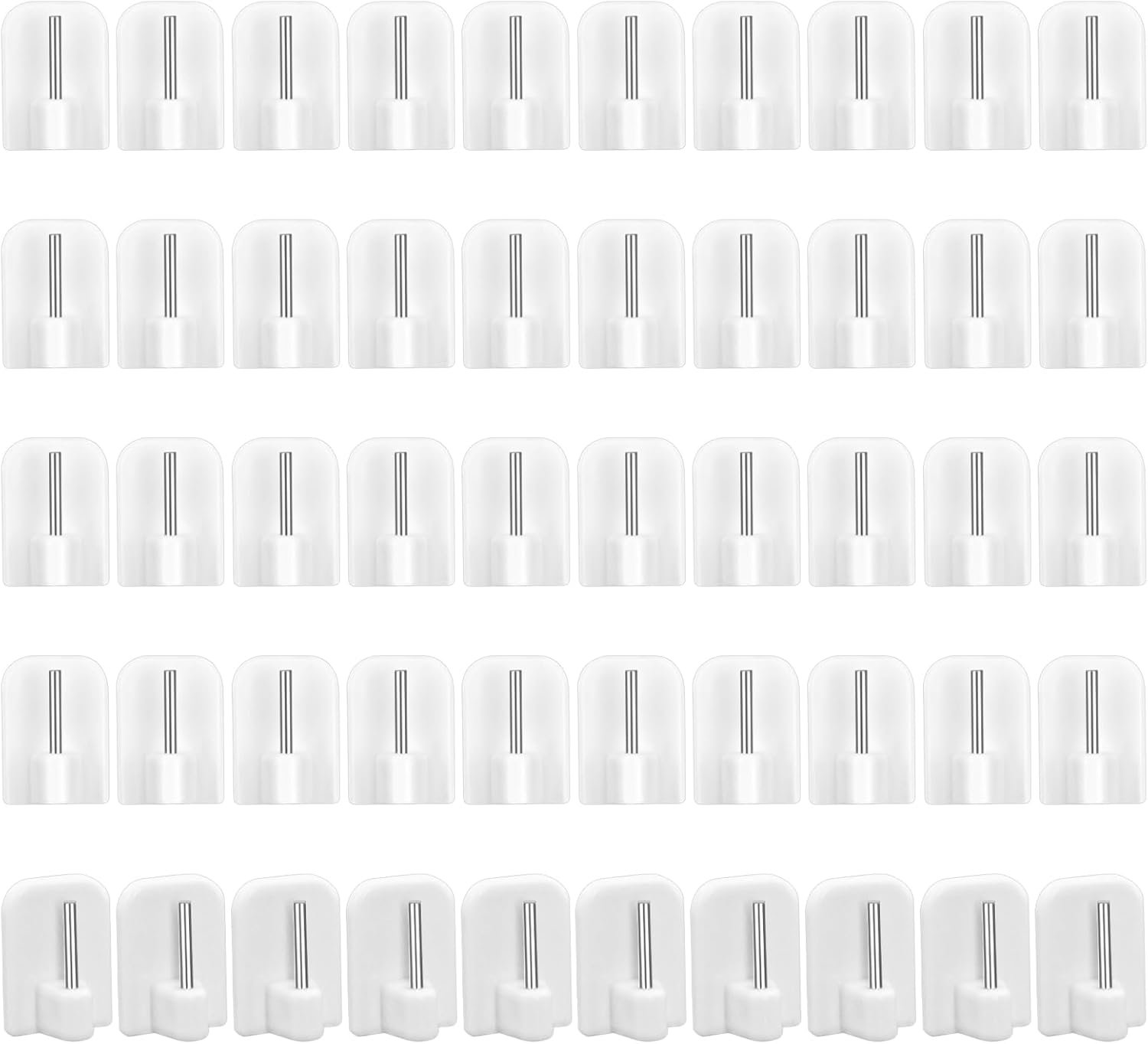 Pack of 50 Adhesive Curtain Hooks, White Adhesive Hooks, Curtain Rod, Curtain Rod Holders, Self Adhesive for Hanging - ShopVlot