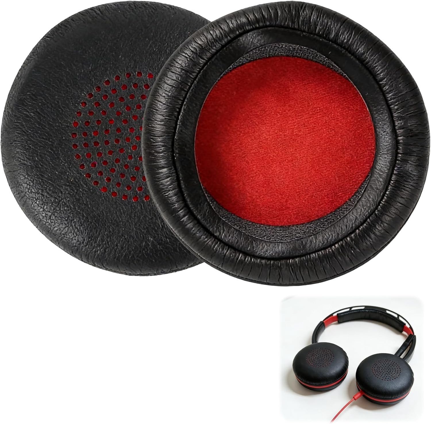 Vervangende oorkussens voor zakelijke headsets, zacht en comfortabel proteïneleer, ideaal voor over-ear en on-ear modellen, eenvoudige montage, zwart