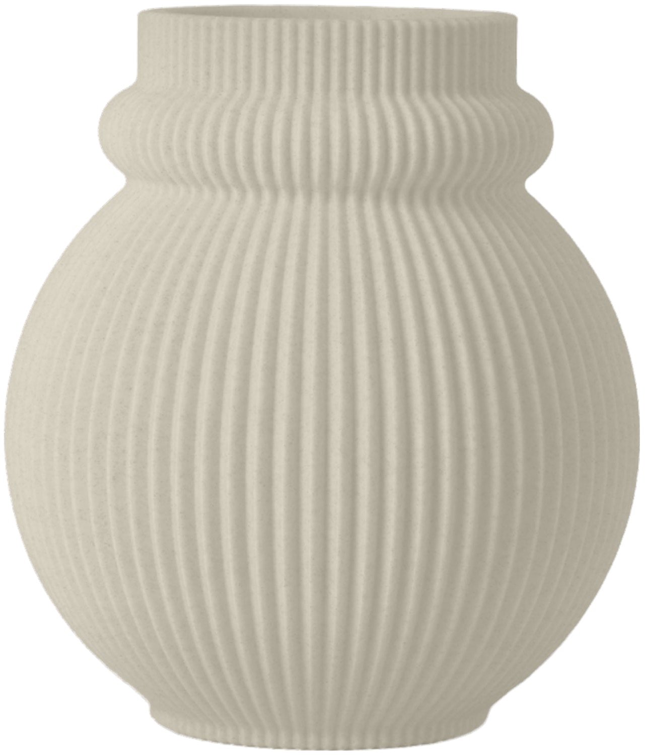 Layvo KARIN Vaas - Crème - D23 x H25 cm - droogbloemen vaas - organische vaas - gerecycled plastic