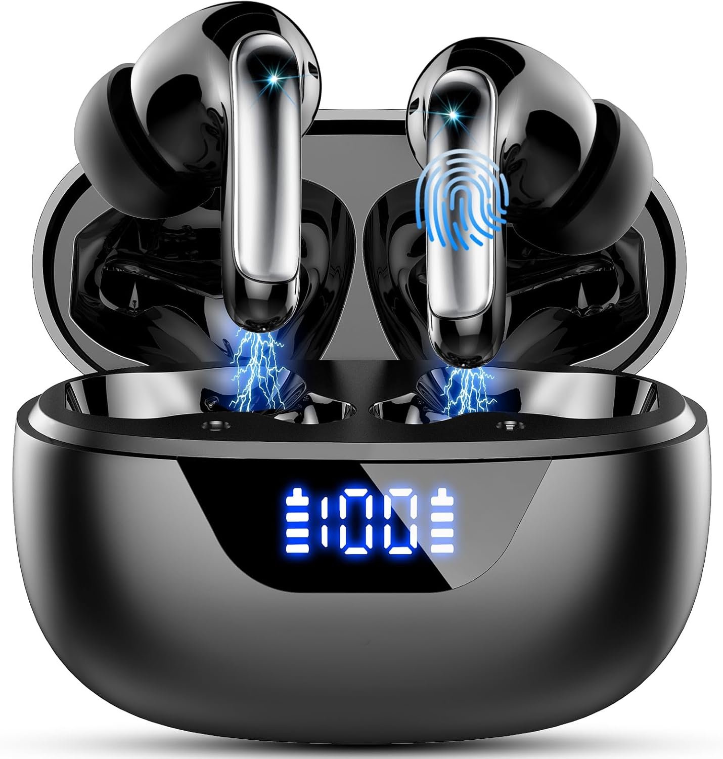 SnelShoppen - Bluetooth Headphones In-Ear Draadloze Oordopjes met 4 ENC Noise Cancelling Microfoons, 48 Uur Batterijduur, HiFi Stereo, IP7 Waterdicht
