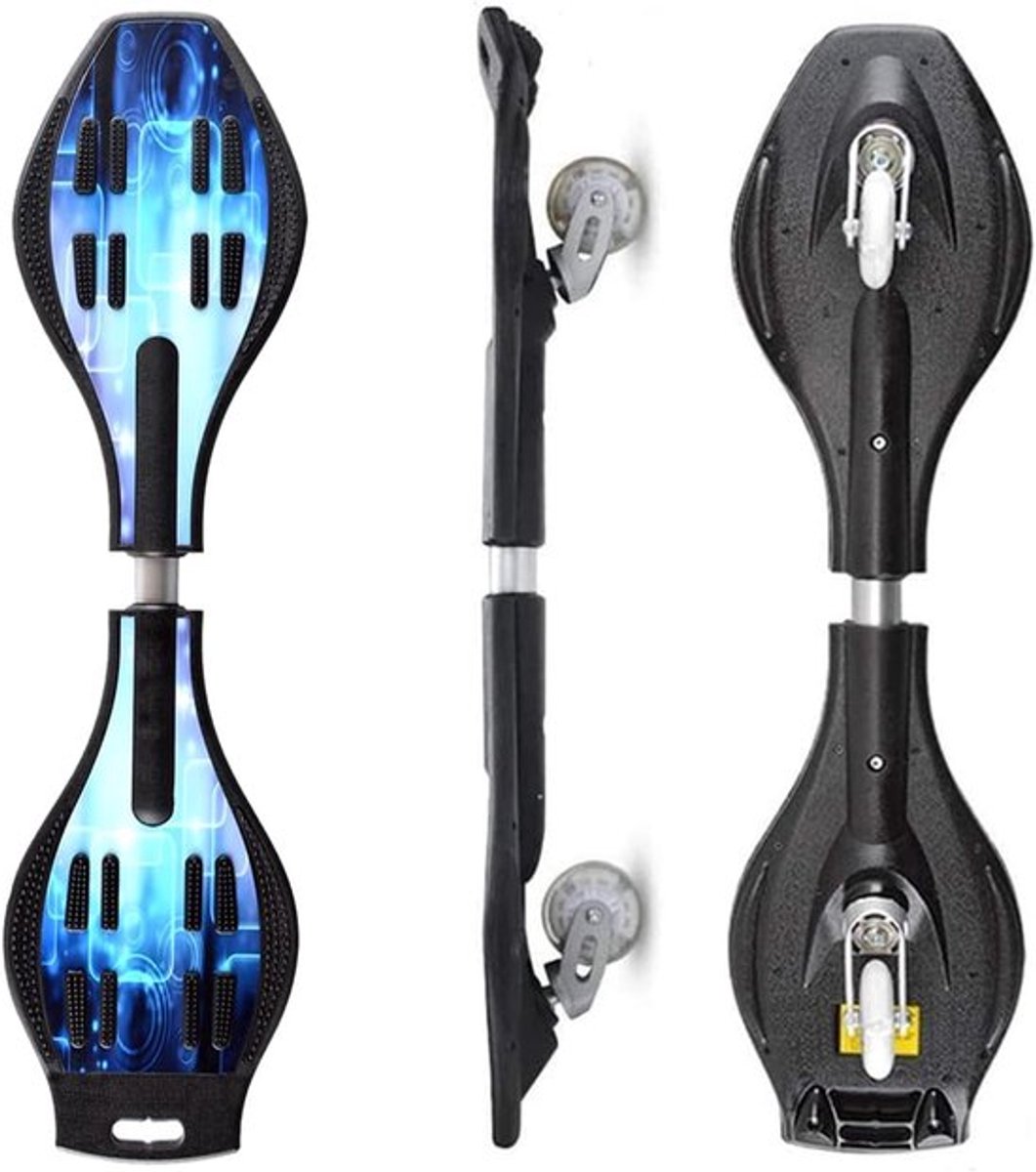 Waveboard Met Lichtgevende Wielen 360 Graden Twee Wielen Blauw