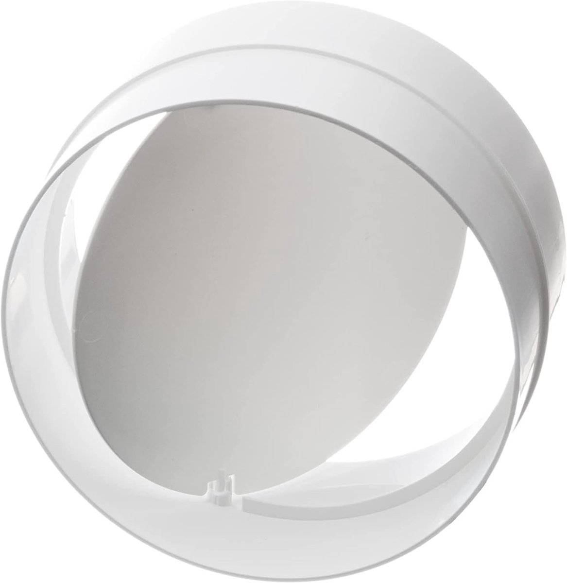 100mm kunststof buisconnector met terugslagklep (man) - verbindingsstuk connector ventilatiebuis