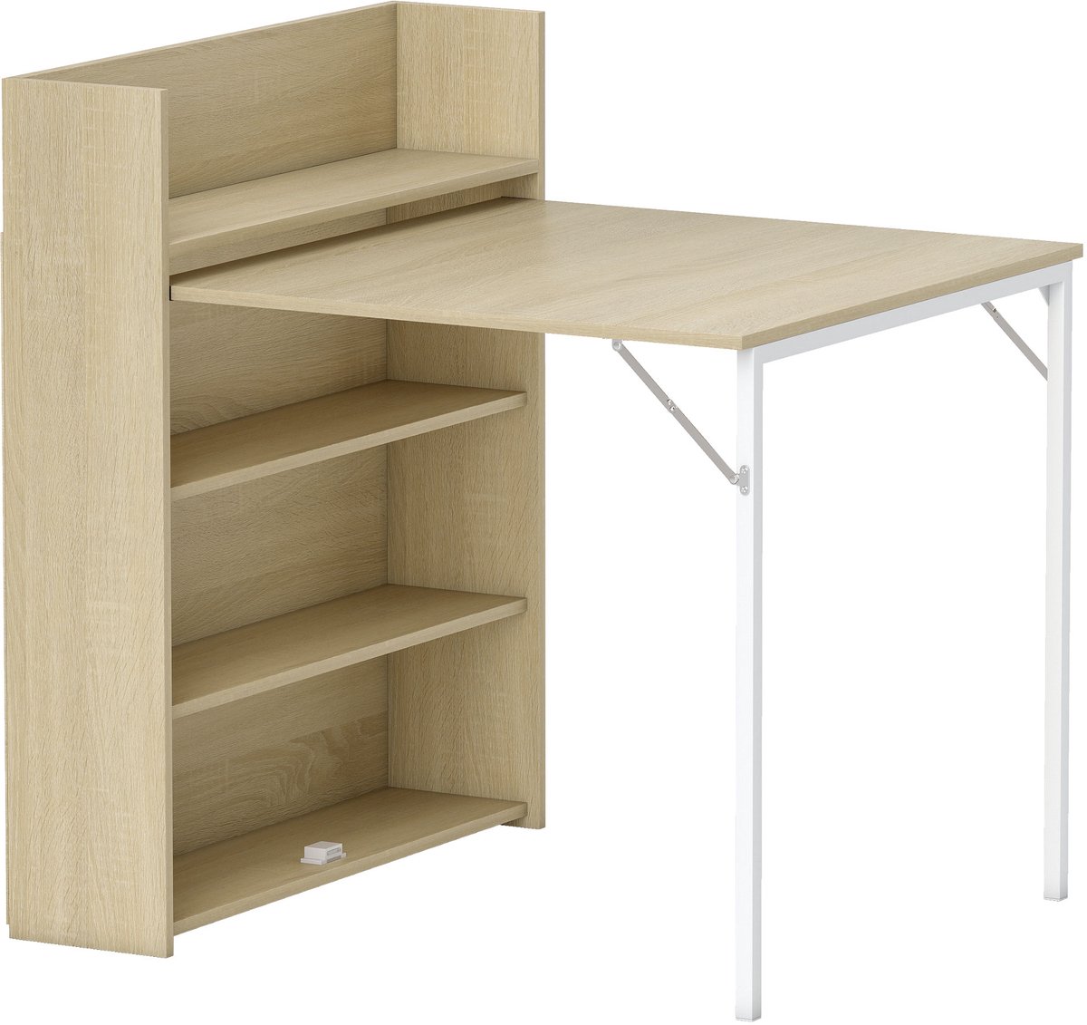 Homona Klapbare eettafel met rek - Industrieel design - 78,5 x 91 x 93 cm - Eikenkleur