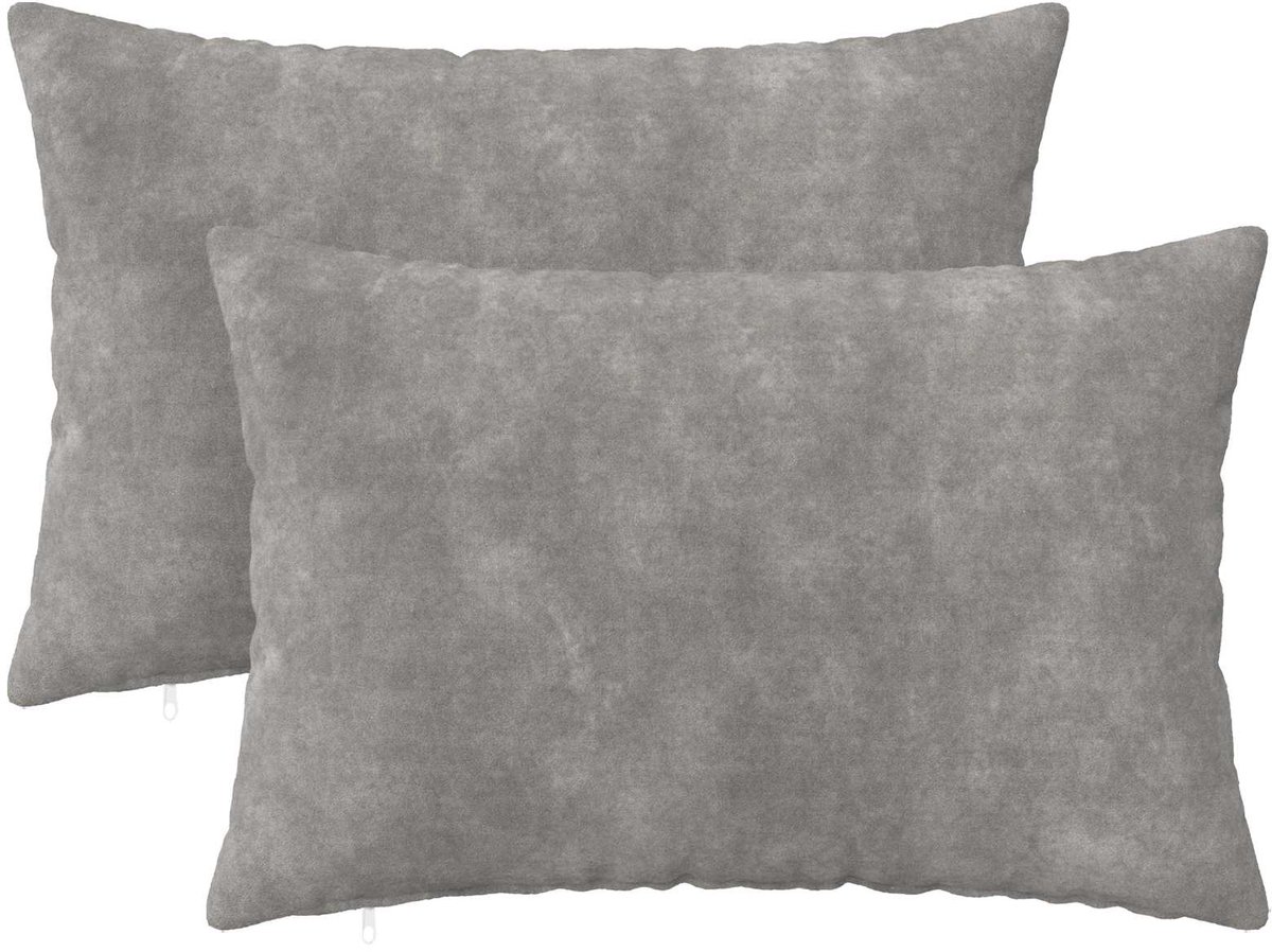 vidaXL Dekenkussen - 2 - st - HEERLEN - Lichtgrijs - 40 - x - 60 - cm